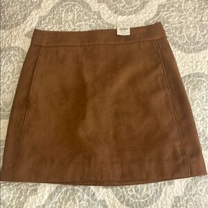 Brown Suede Mini Skirt